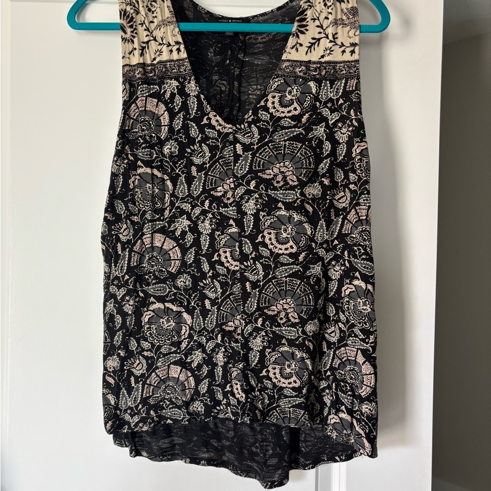 Lucky Brand Black and White Sleeveless Tank Top